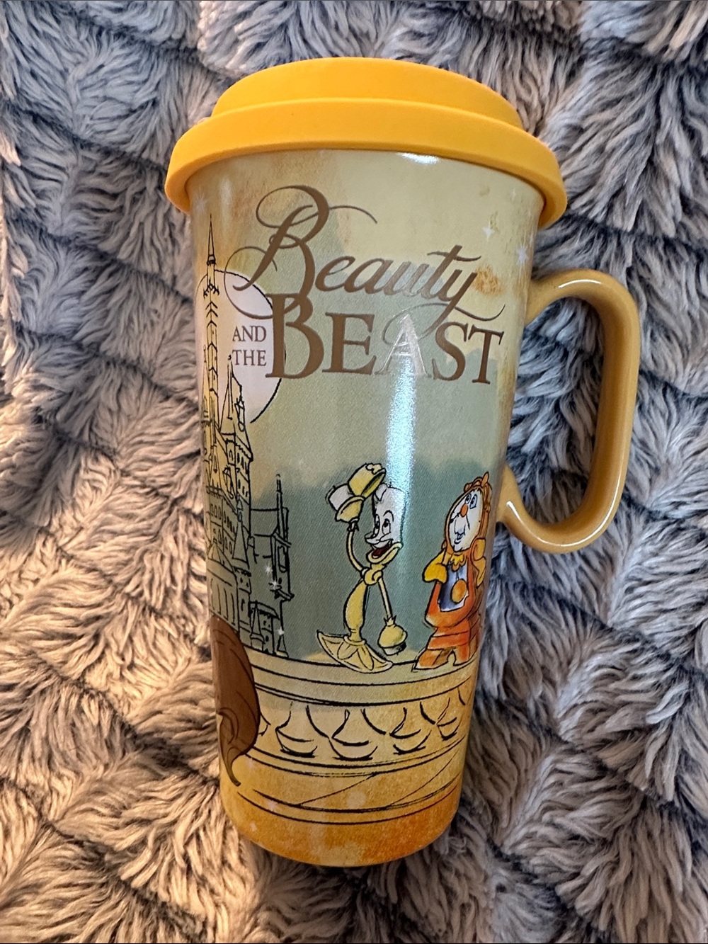 Disney Yellow Beauty and the Beast Travel Mug with Handle - Picture 2 of 4